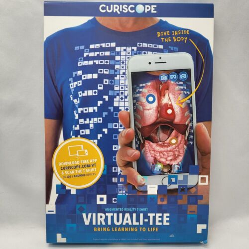 Curiscope Augmented Reality T-Shirt – Virtuali-Tee – Adult Small – Blue