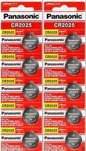 10 x Fresh PANASONIC CR 2025 CR2025 CR-2025 LITHIUM COIN CELL Battery Exp 2030