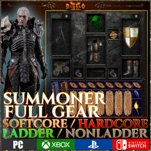 NECRO SUMMONER FULL SET   PC PS4 PS5 XBOX SWITCH  D2R DIABLO 2 RESURRECTED