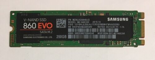 SAMSUNG MZ-N6E250 V-NAND 860 EVO SATA M.2 250GB Solid State Drive