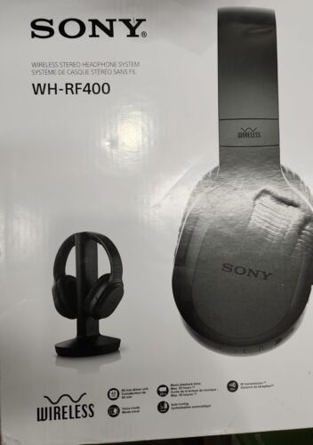 Sony WHRF400 RF BLACK Wireless Noise Reducing Home Theater Headphones Open box