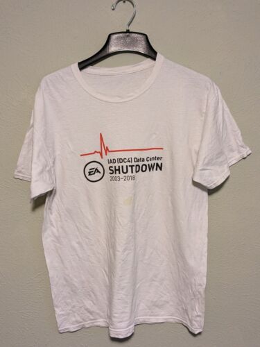 EA IAD DC4 Data Center Shutdown T Shirt Hasta La Vista, Baby! White Size Large