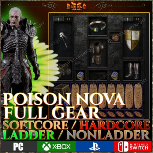 POISON NOVA NECROMANCER  PC PS4 PS5 XBOX SWITCH  D2R DIABLO 2 RESURRECTED