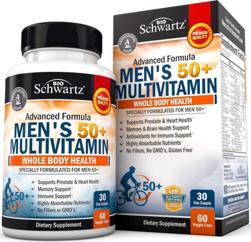 Once Daily Multivitamin for Men 50 & Over Supplement, Heart Health Support 60 Ct