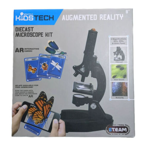 Vivitar Kids Tech Augmented Reality Diecast Microscope, 300x, 600x & 1200x Power