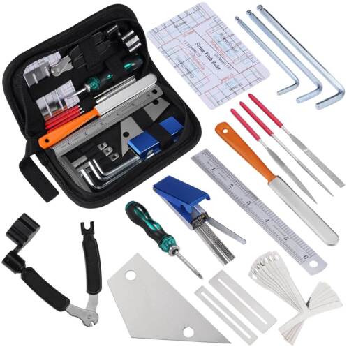 LEKATO 25Pcs Guitar Repair Tool Kit W/ Hex Wrenches Maintenance Storage Bag