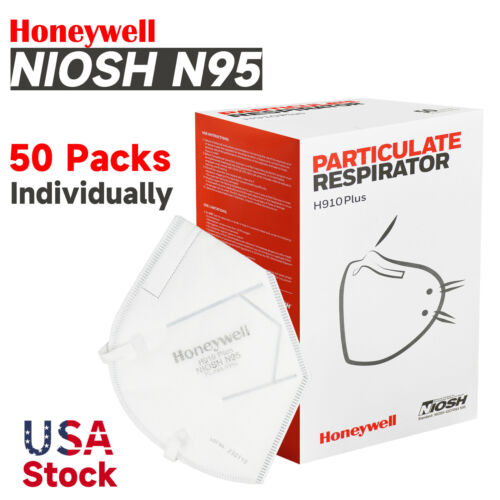 Honeywell NIOSH N95 Face Mask Disposable Respirator Individually 50Packs