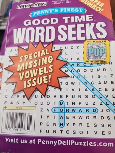 Good Time Word Seeks Special Missing Vowels Issue