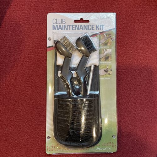 Golf Club Maintenance Kit by Acuity New Dual Brushes & Storage Case