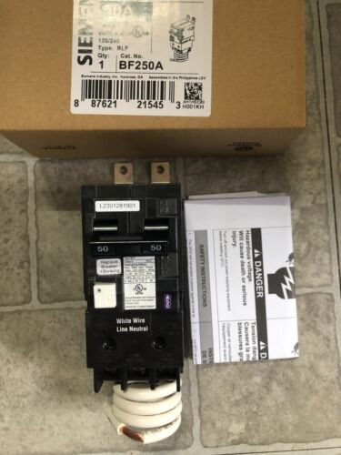 Siemens BF250A  50 Amp Double Pole GFCI Bolt-On Circuit Breaker NEW IN BOX