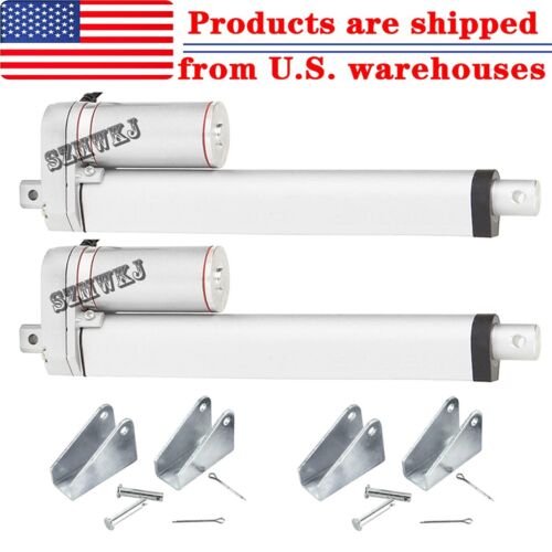 Set of 2 12V Electric 8″ 1500N Linear Actuators + Brackets for Auto Medical Lift