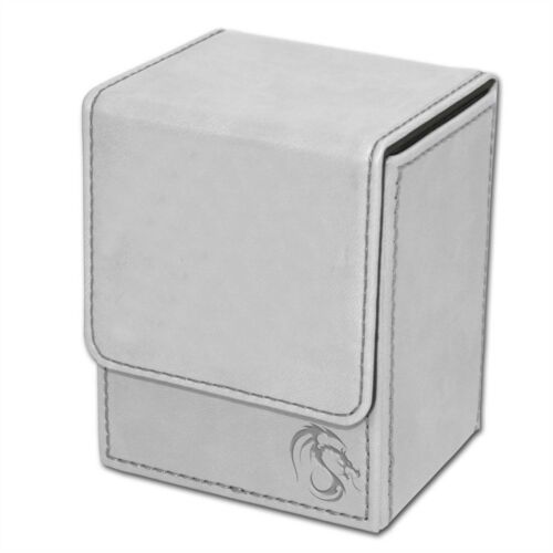 BCW White Deck Case LX Gaming Card Holder Magnetic Magic Gathering Storage Box