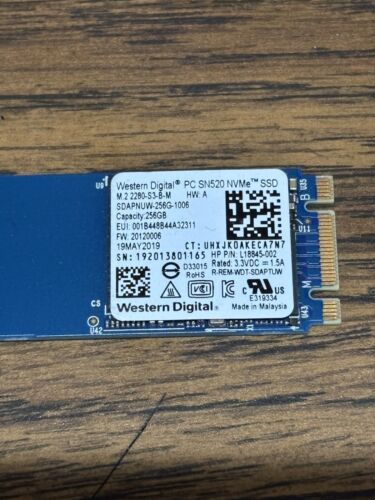 Western Digital SN520 (256GB, Internal) Solid State Drive – SDAPNUW256G1006