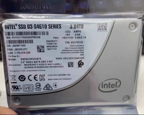 480GB Intel SSD D3-S4510 2.5″ 480GB SSD Enterprise SATA 6G SSDSC2KB480G8K 100%