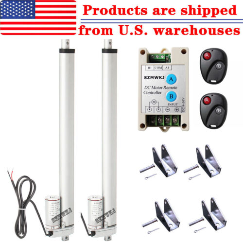 2 Dual 1500N Electric Linear Actuator +Positive Inversion Controller +Bracket IG