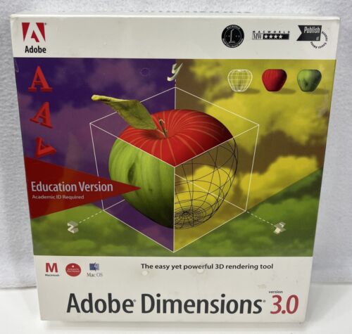 Adobe Dimensions 3.0 Education Version Academic ID Required Mac OS New Sealed