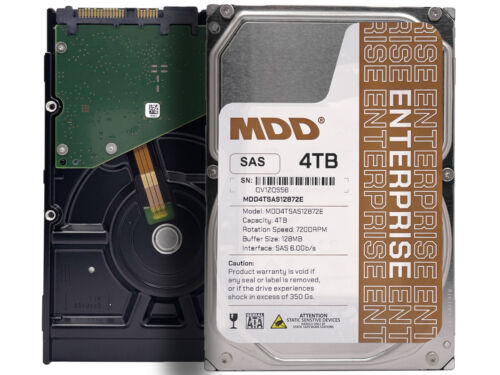 MDD 4TB 7200RPM SAS 12Gb/s 128MB 7200RPM 3.5inch Internal Enterprise Hard Drive