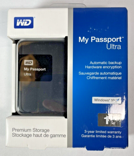 WD 1TB My Passport Ultra HDD BLUE-NESN USB 3.0 Portable- NIB