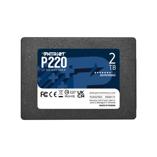 Patriot P220 2TB SSD 2.5″ SATA III 6GB/s Internal Solid State Drive For PC/MAC