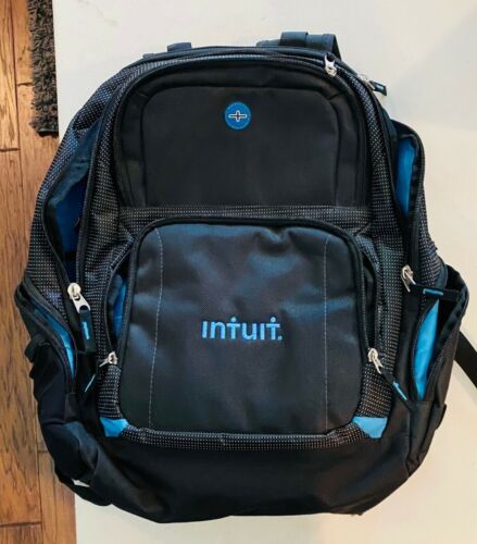 Intuit TurboTax QuickBook Black/Blue Backpack Excellent Brand New Condition