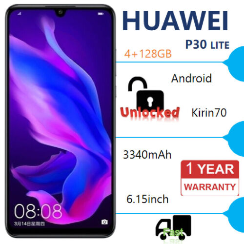 New Unlocked Huawei P30 Lite 4+128GB 3340mAh with Google Services(BLACK)