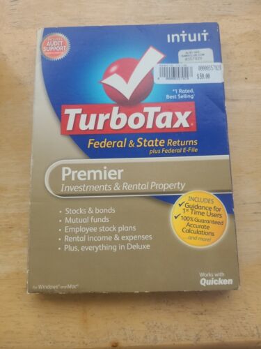 Intuit TurboTax Premier 2012: Investment And Rental Property; Fed & State