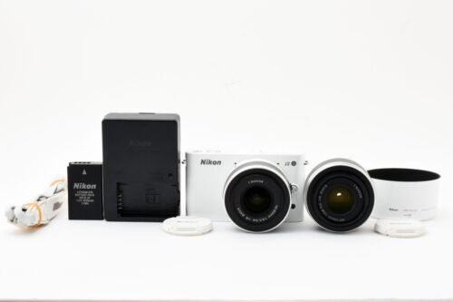 [MINT] Nikon 1 J2 10.1MP Digital Camera White w/10-30mm 30-110mm From JAPAN