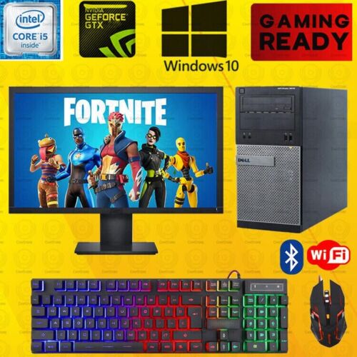 Fortnite Dell i5 Gaming Desktop PC Computer Nvidia GT1030 Win10 16GB 1TB 22″ LCD