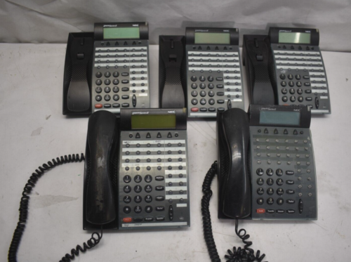 Lot of 5 NEC Dterm Series E Business Phones DTP-32D-1 Black Telephones