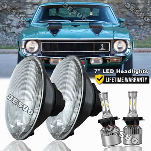 For Plymouth Barracuda Cuda Duster 340 7″ LED Round Headlights DRL Hi/Lo Beam US