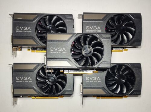 LOT OF 5 EVGA NVIDIA GeForce GTX 950 (02GP42951KR) 2GB GDDR5 Graphics Card