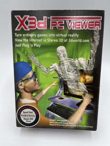 X3D PC VIEWER NVIDIA RETRO VIRTUAL REALITY GLASSES WITH 3 FREE GAMES