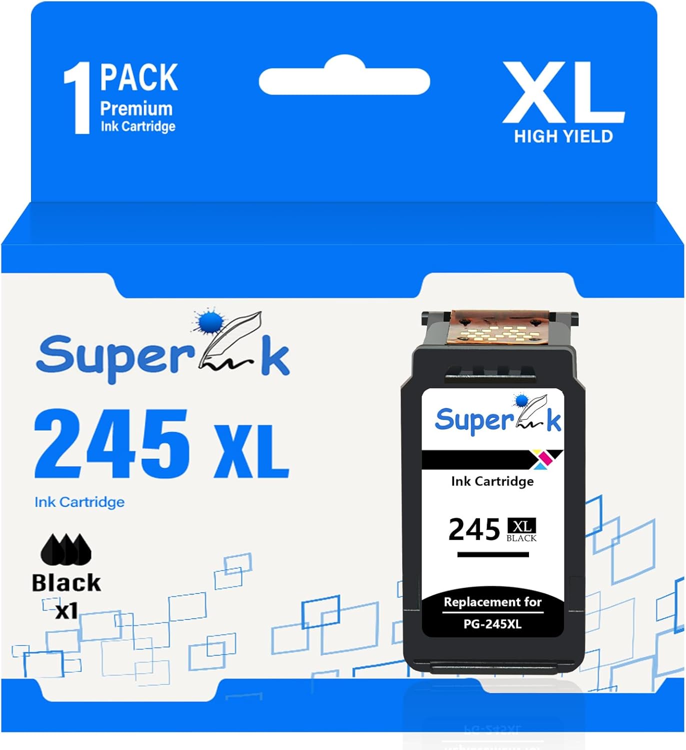 1PK Remanufactured Compatible for Canon PG-245XL 245XL Black Ink Cartridge Show Accurate Ink Level for PIXMA MG2520 MG2920 MG2922 MG2924 MG2420 MG2522 MG2525 MG3020 MG2555 MX490 MX492 Printer