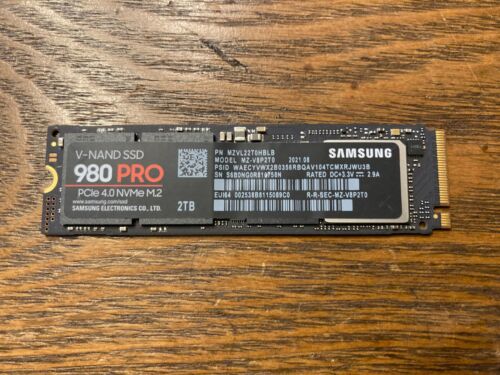 SAMSUNG 980 PRO 2TB PCIe M.2 2280 Gen 4.0 x4 NVMe SSD (MZ-V8P2T0B/AM)