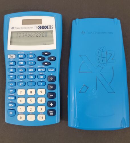 Texas Instruments Scientific Calculator TI-30X IIS Blue Tested Works Hand Held