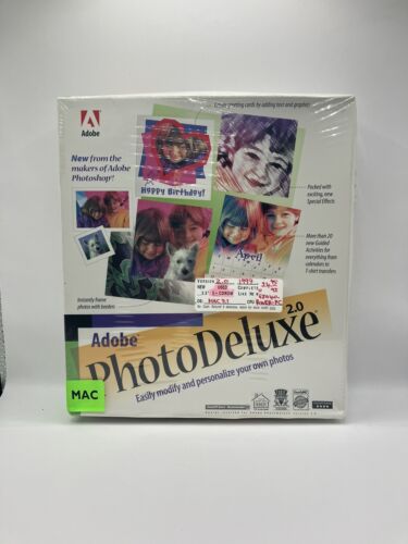 VTG Adobe Photo Deluxe 2.0 For Macintosh MAC OS Used Resealed CD-ROM Photoshop