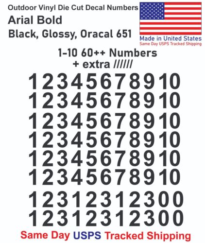 0-10 80+ ARIAL Vinyl Decal Sticker Numbers – for Mailbox, Wall, Address, Locker