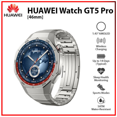 Huawei Watch GT 5 Pro 46mm TITANIUM 1.43″ Bluetooth iOS Android Smartwatch