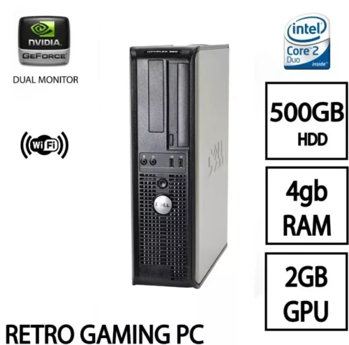 DELL WinXP Retro Gaming PC – NVIDIA GeForce GT730, 4GB Ram, 500GB HDD