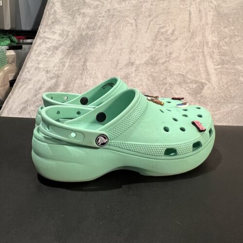 Crocs Classic Clog Platform Women’s 9 Mint Green Casual Comfort Shoes