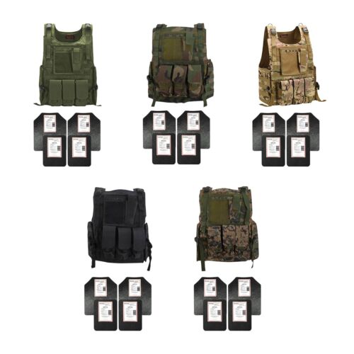 Tactical Scorpion Gear 4 Pc Level III+ / AR500 Body Armor Plates Bearcat Vest