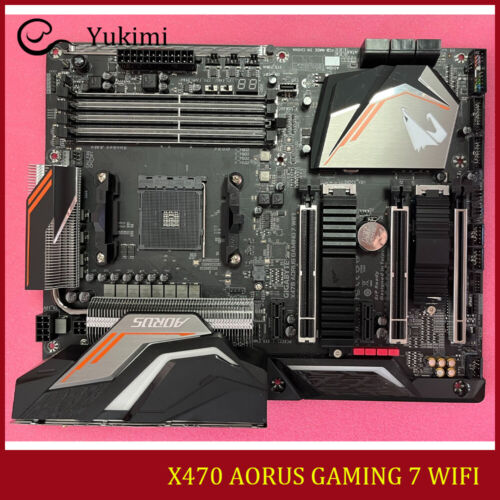 FOR GIGABYTE X470 AORUS GAMING 7 WIFI DDR4*4 64GB AMD AM4 Motherboard Test OK