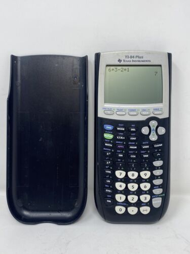 Texas Instruments TI-84 Plus Graphing Calculator w/ Cover Black Tested Works