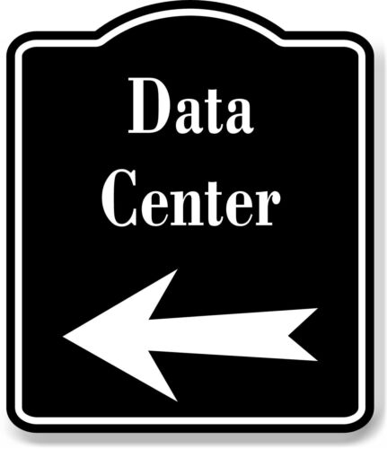 Data Center Left Arrow BLACK Aluminum Composite Sign