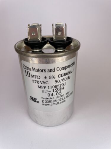 10 mfd capacitor motor run 370VAC HVAC, air conditioning, compressor, fan & more