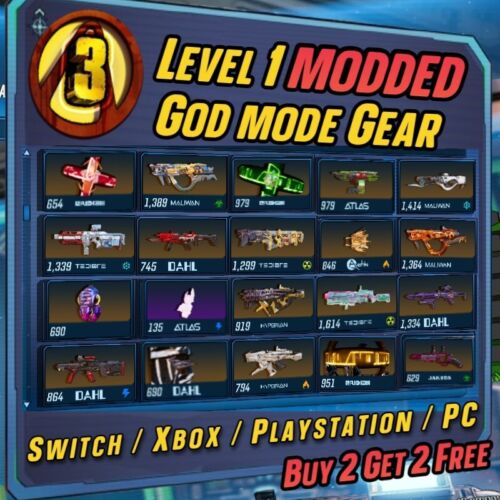 Borderlands 3 | LEVEL 1 MODDED GEAR  GodMode Items(Switch | PC | Xbox | PS4/5)