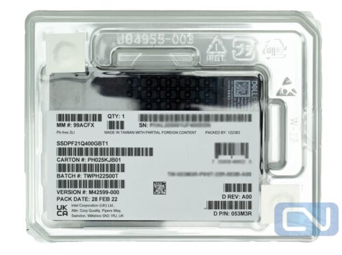 Dell 53M3R Intel DC P5800X Series SSDPF21Q400GB 400GB NVMe U.2 PCIe 4.0 X4 SSD