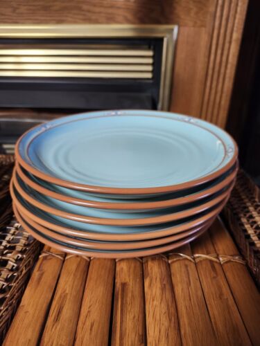 Noritake Stoneware Blue Adobe 8678 Salad Dessert Plate 8.25″ Japan Aztec Pottery