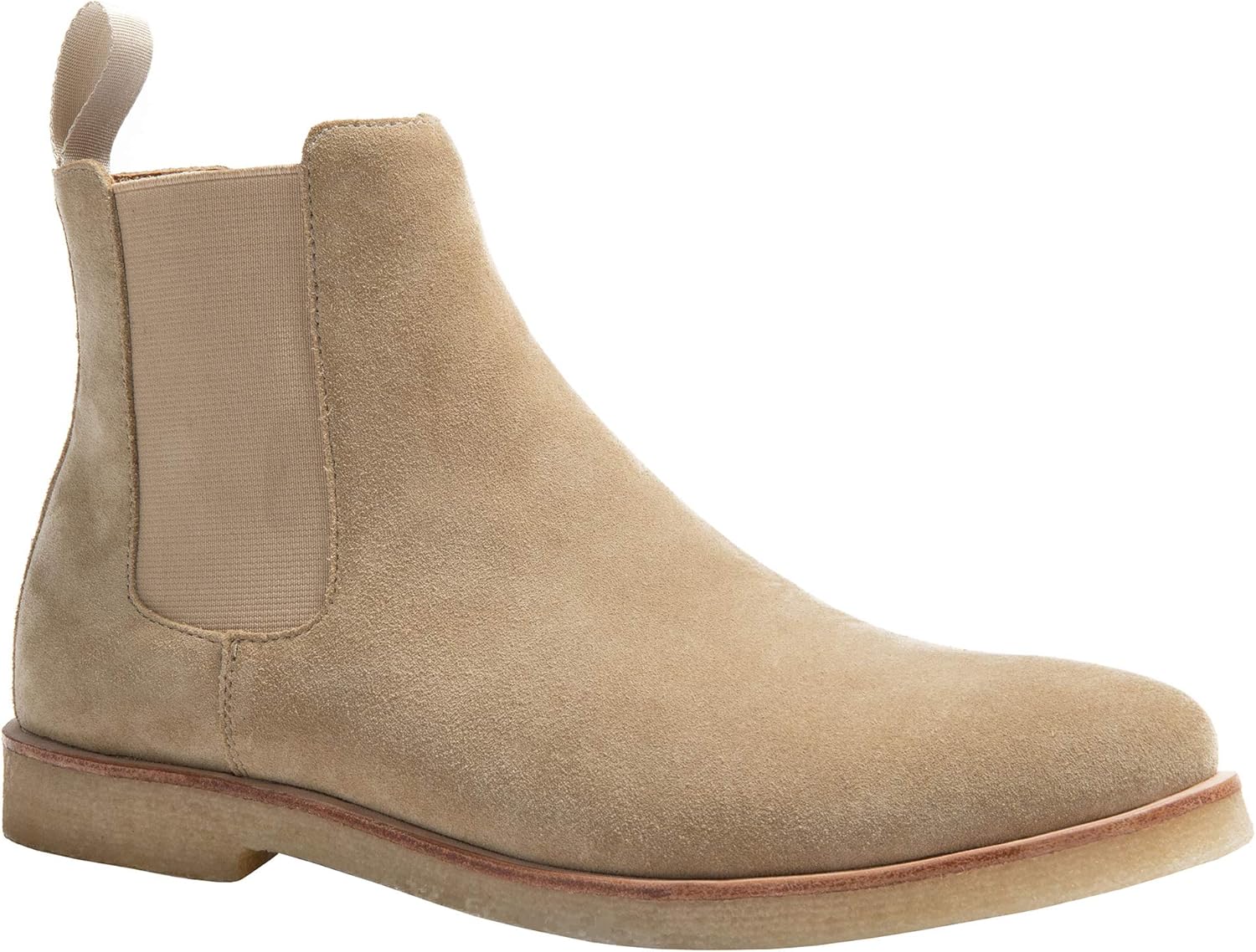 JIONS Slip-on Suede Chelsea Boots Men, Genuine Leather Ankle Dress Bootie with Crepe Sole