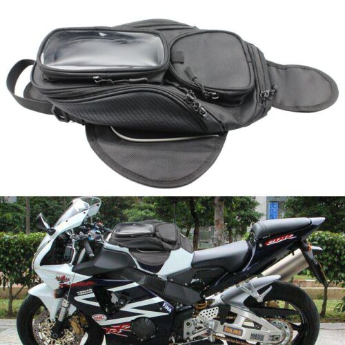 1x Motorcycle Fuel Bag Phone Holder Storage Oil Fuel Tank Bag Magnetic Saddlebag